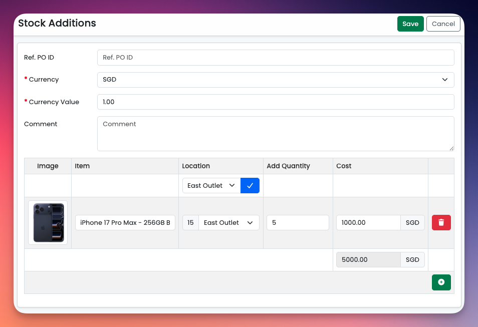 Stock Additions – Equotix Help Desk